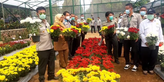 Menteri Pertanian Syahrul Yasin Limpo pada acara ekspose inovasi tanaman hias di Balai Penelitian Tanaman Hias (Balithi), Balitbangtan, Cipanas/ist